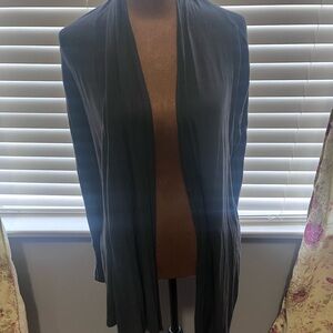 Gray Open Front Cardigan
